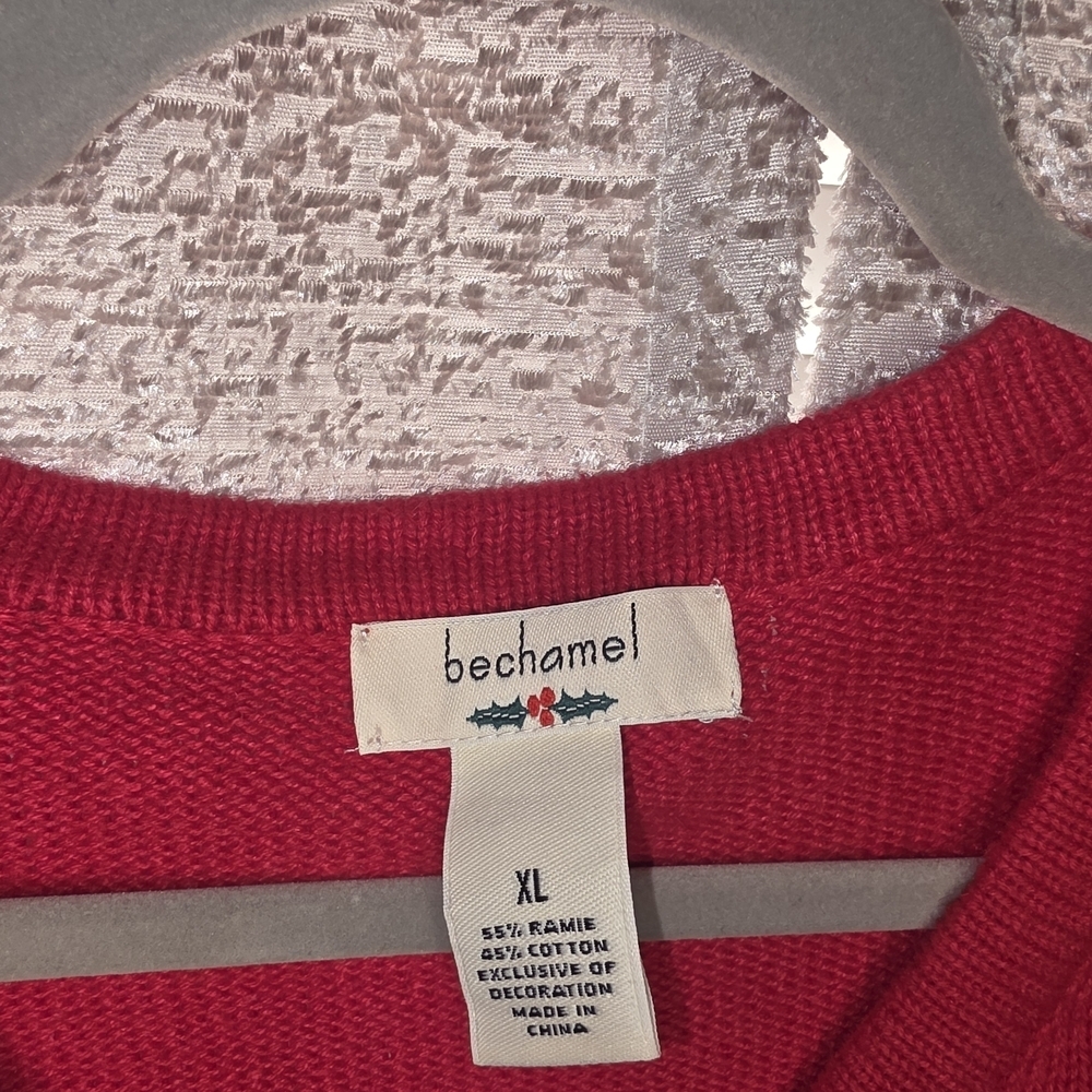 Red Cardigan with Embroidered Ornaments - Picture 2 of 5